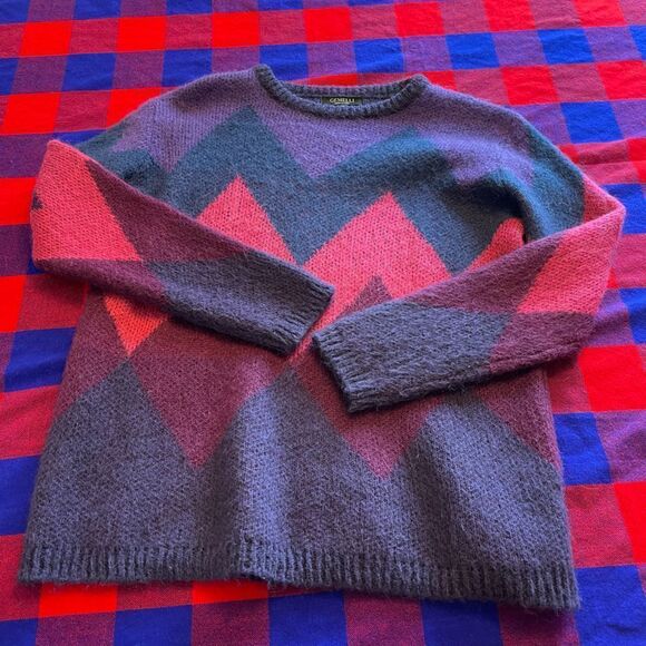 GEMELLI Made In Italy Chevron Mohair Sweater Size Small - Picture 7 of 11